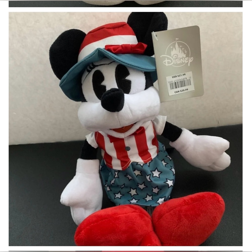 MINNIE MOUSE AMERICANA PLUSH THE DISNEY STORE 11" NEW With Tags